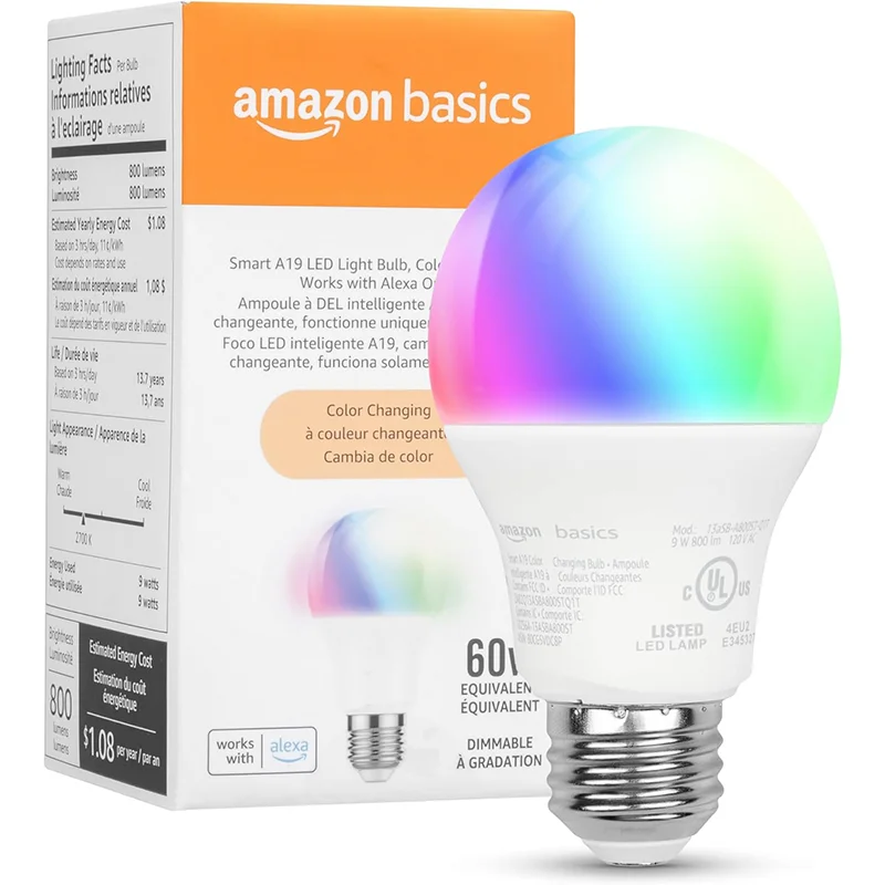 Bombilla LED inteligente Amazon Basics A19
